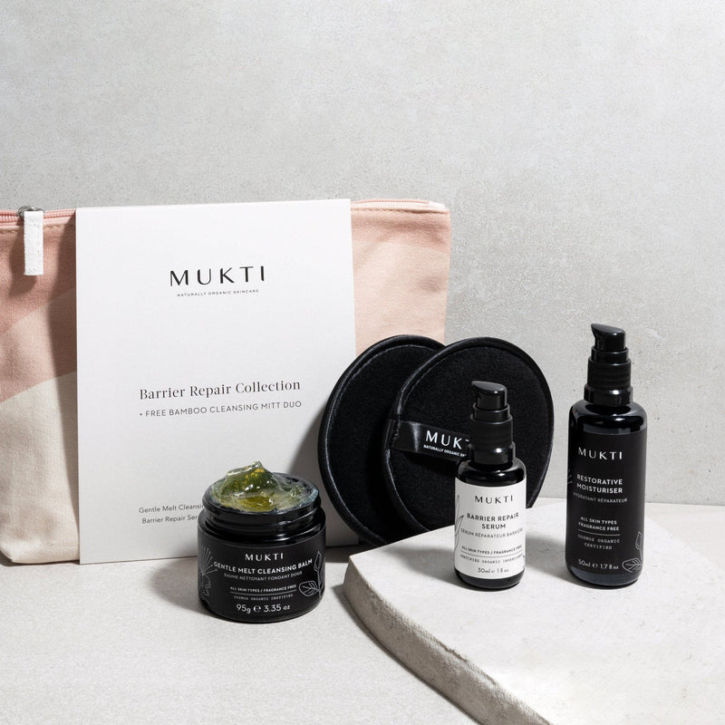 Barrier Repair Collection + FREE Cleansing Mitt Duo - Mukti Organics
