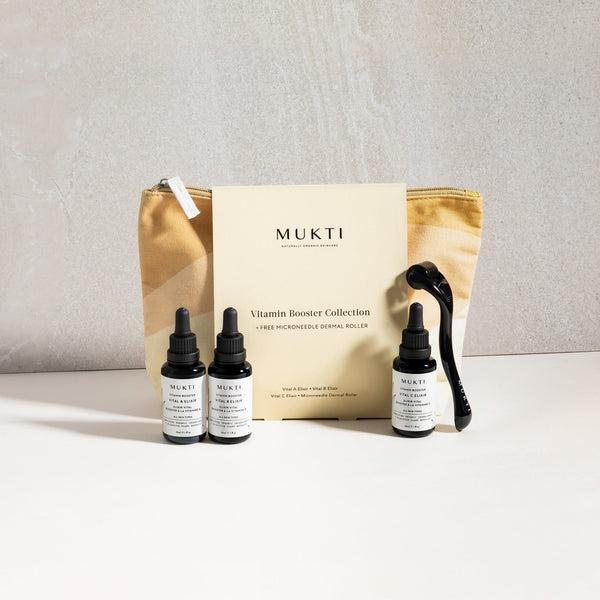 Vitamin A B C Collection + FREE Microneedle Dermal Roller (0.3mm) - Mukti Organics